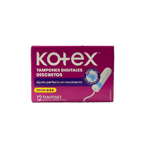 TAMPONES KOTEX DIGITALES MEDIO CAJA X 12 UNDS 